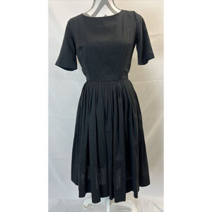 Justin McCarty Vintage 60s Mod black Dress Pleated Hostess Dress Sz. 2 Charity